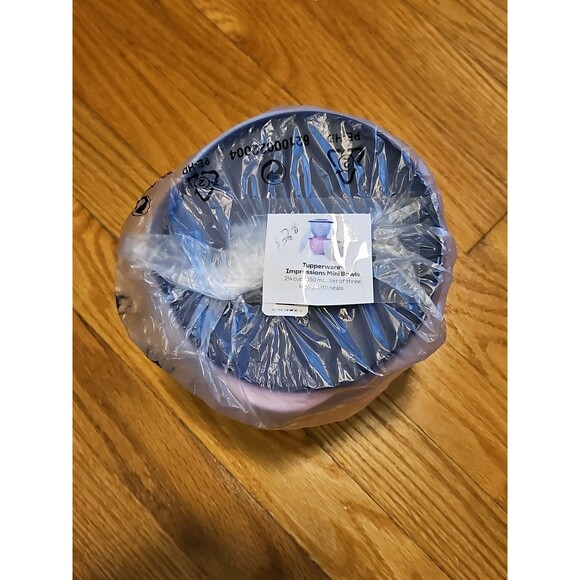 Tupperware Impressions Mini Bowl 2.25 Cup Pastel Set Of 3 With Lids 3621 NIP - Picture 1 of 4